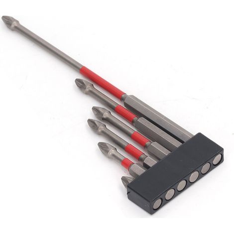 Set de 6 embouts tournevis électrique cruciformes, forets à visser en acier allié, puissants et magnétiques pour perceuse (1/5)