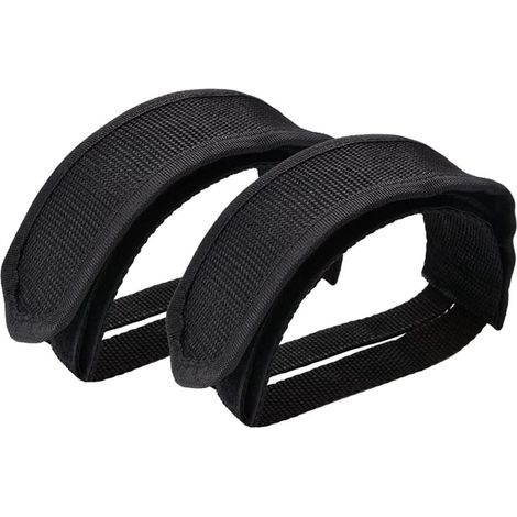 Lot de 2 sangles pour pédales de vélo pour enfants, noires, pour fixer les pédales de vélo (1/4)