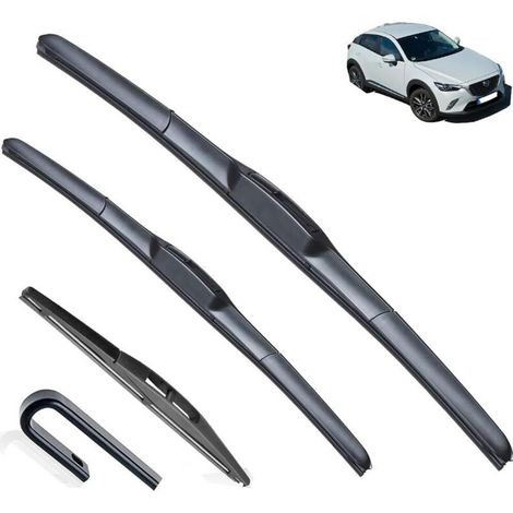 Ensemble de 3 balais d'essuie-glace avant et arrière compatibles avec Mazda CX-3 CX3 2014-2023, balais de pare-brise et de vitres 22" + 18" + 10" (1/5)