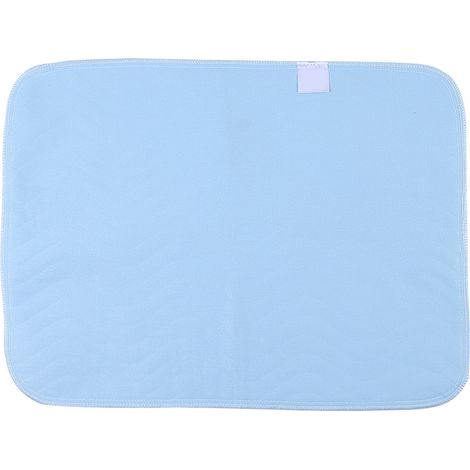 2 alèses réutilisables lavables absorbantes pour incontinence adulte, bleu et blanc, 45x60 cm. (1/5)