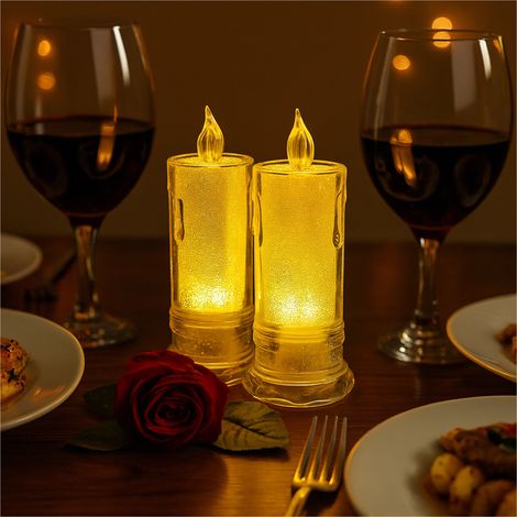 Candela LED in cristallo, 12 pezzi - 10,5 cm, elegante luce LED (1/5)