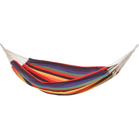 Hamac coton extérieur 120 kg avec sac transport 290 x 150 cm multicolore (1/5)