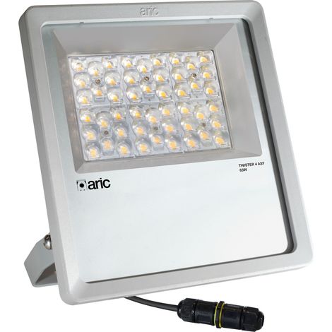 PROJECTEUR TWISTER 4 ASY gris 83W 3000K IP66 IK08 Asy 125°x65 10050lm 50000h ARIC 51698 (1/3)