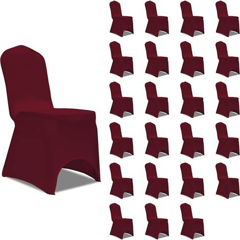vidaXL Housses élastiques de chaise Bordeaux 24 pcs (1/5)