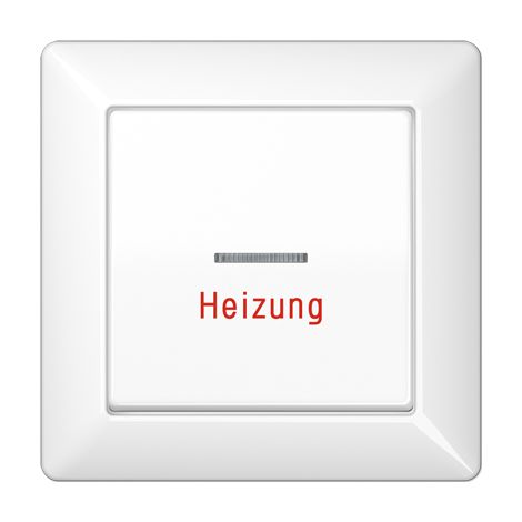 Jung Tasto basculante 1 posto, scritta "Heizung", con conduttore di luce, con telaio integrato, duroplastico, Serie AS, bianco alpino AS 590 H WW