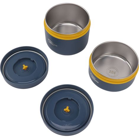 Lot rond bento avec couvercle sac étanche acier inoxydable grande capacité facile à nettoyer boîte repas bureau 3 boîtes micro-ondes (1/5)