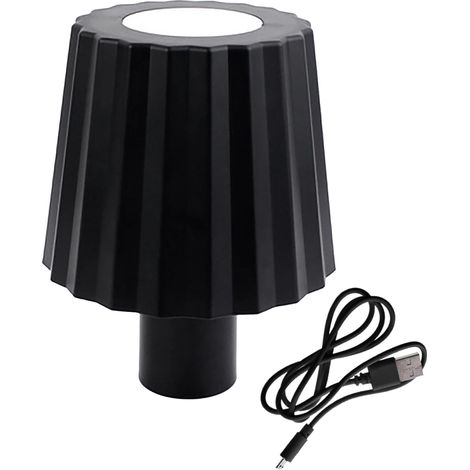 Akku Touch Flaschenleuchte geriffelt 14 x 10 cm - schwarz - Flaschenlicht warm und kalt weiß zum Aufstecken - Deko Flaschen Lampe Tischleuchte dimmbar wiederaufladba