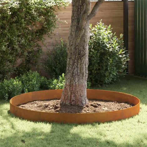 vidaXL Lawn Edging 4 pcs 450 x 0.05 x 25 cm Weathering Steel Rusty (1/5)