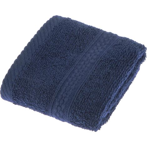 HOMESCAPES Turkish Cotton Navy Blue Face Cloth