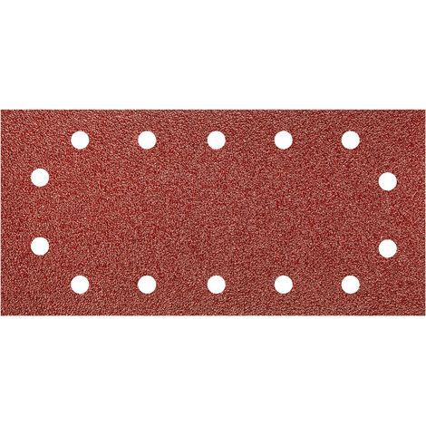 Carta vetrata con velcro, 115 x 230 mm, grana K40, 5 pezzi, con fori (1/2)