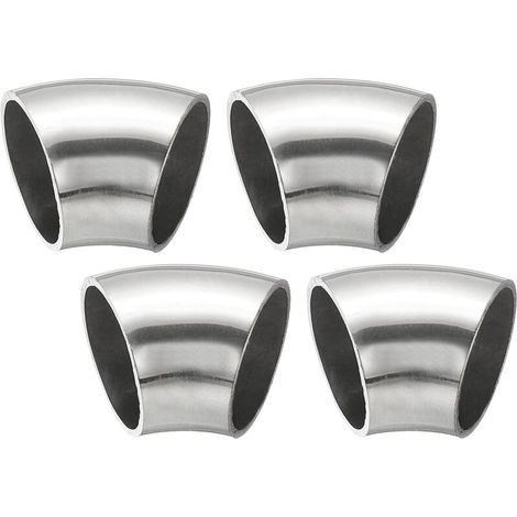 4pcs Coude À 45 Degrés Avec Mandrin, 60mm Diamètre Extérieur Acier D'Échappement Raccord De Tuyauterie Inoxydable 304 Pour Tuyau - 25 mm (1/5)