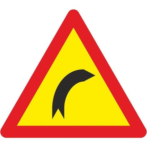 Señal Vial de Bolsa Curva Peligrosa Hacia La Derecha 700 x 700 mm (1/2)