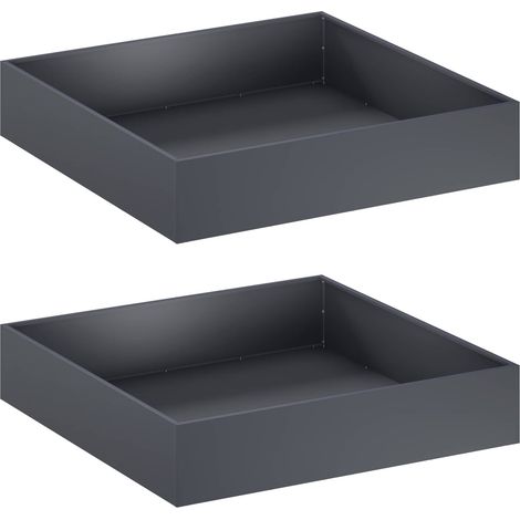 Garden Planter 2 pcs Anthracite 80 x 80 x 20 cm vidaXL