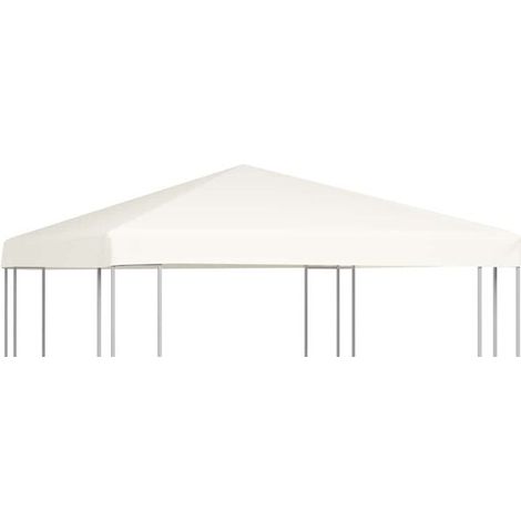 Toile supérieure de belvédère 310 g / m² 3 x 3 m blanc crème - Pièce de rechange tonnelle jardin terrasse (1/5)