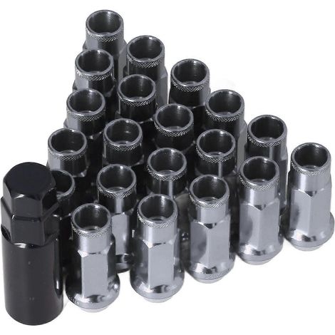 20 Stück M12x1,25 Metall-Radmuttern, universelles Autozubehör, Ersatz für Mitsubishi, silber (1/5)