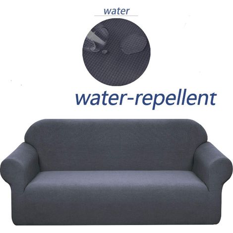 AIDUCHO Housse De Canapé Stretch, Imperméable Et Résistante Aux Éraflures Pour Canapé 1 Place Motif Élégant Avec Rouleaux De Mousse Antidérapante (Canapé 1 Place,Gris Foncé)-90-140cm (1/5)