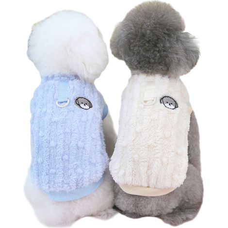 2 pièces vêtement chien chat hiver, pull polaire velours corail, taille M à XXL, pour chiots et petits animaux (1/5)