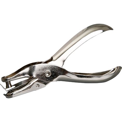 Pince à perforer manuelle, poinçonneuse argentée sans bavures, manche confortable, outil de bricolage portable pour projets créatifs, finition nickelée, lot de 1 (1/5)