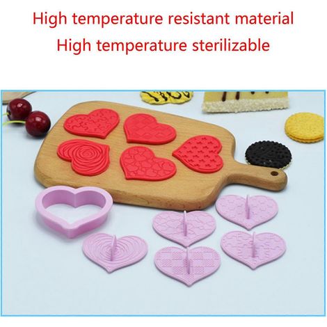 Lot de 6 emporte-pièces en plastique pour biscuits, desserts et fondant (1/4)