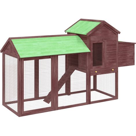 Maison Exclusive - Hühnerstall Mokka 193x65x117 cm Massivholz Kie