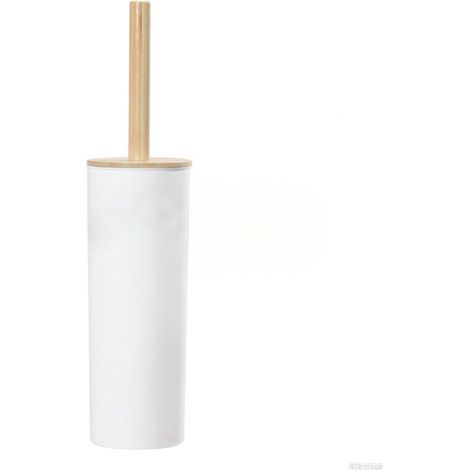 Brosse WC Porte-Balai Toilette Poignée en bois Tête de Brosse Échangeable (1/4)