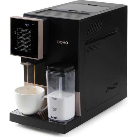 Machine a expresso automatique avec broyeur - DOMO - DO743K - 1350 W - 19 bar - 125 g café - Noir