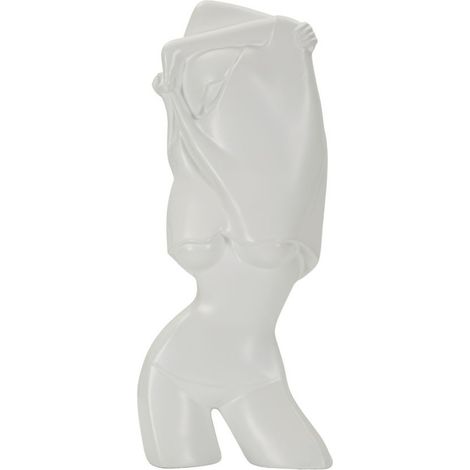 Scultura Astratta Figura Femminile in Poliresina Bianco Opaco (1/5)