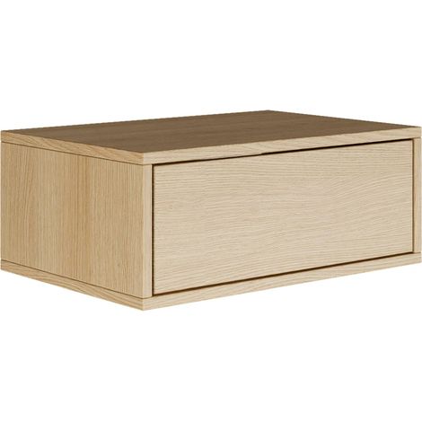 Table de Chevet Flottante Couleur chêne 50 x 36 x 20,8 cm (l x P x H) - Table de Chevet avec tiroir dans Un Cadre Minimaliste scandinave de Montage Mural (1/5)