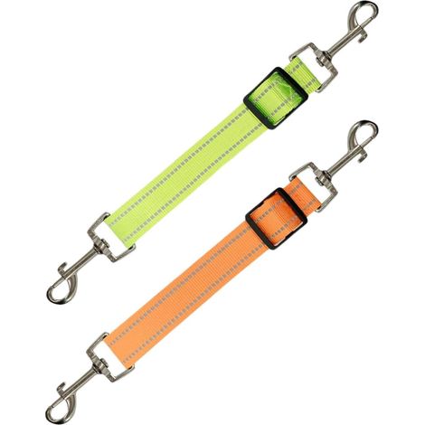kurze Hundeleinen – verstellbarer Doppelverschluss, weicher Verbindungssteg für kleine Hundegeschirre und Halsbänder zum Spazierengehen, Joggen usw., Grün/Orange