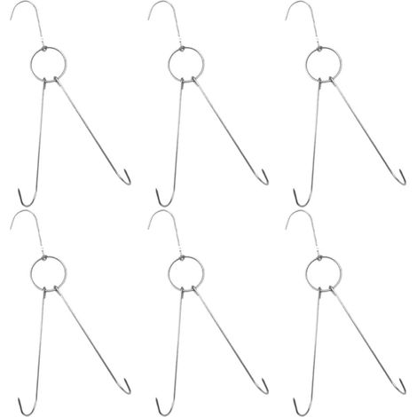 Crochets en Acier Inoxydable Accessoires Robustes Lot de 6 Suspendre de Viande pour Fumage et Séchage, pour Poulet et Boucherie Professionnelle (1/5)