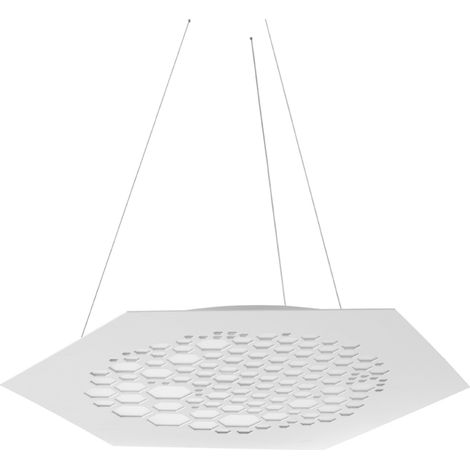 Lampada a sospensione esagonale LED 46W 3000K metallo bianco opaco ALVEARE 68 cm (1/3)