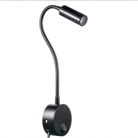 Lampe de lecture LED, lampe de chevet rotative à 360°, lampe de chevet blanc chaud, support mural avec interrupteur et cordon d'alimentation (1/5)