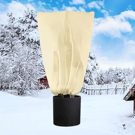 Winterschutz-für-KüBelpflanzen-120x180cm, Pflanzenschutz Winter für Pflanzen 80g/m² Vliesstoff Beige Anti-Frost Gelten für Pflanzen Palme Zitronenbaum KüBelpflanzen (1/5)