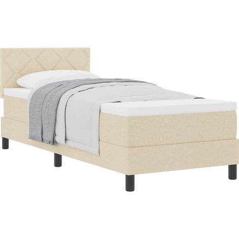 Maison Exclusive - Lit à ressorts avec matelas Crème 80 x 200 cm tissu