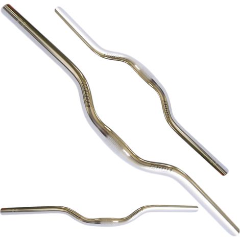 Manillar de bicicleta de aluminio plateado, modelo 25,4/650/40 mm. (1/2)