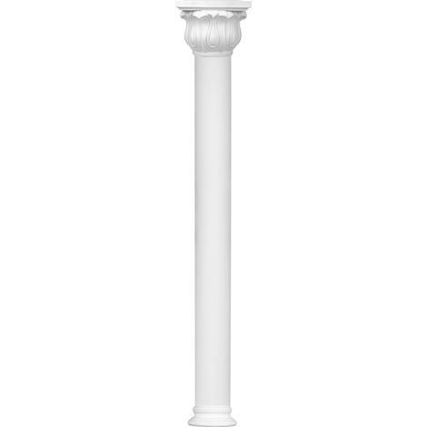 Säulen und Halbsäulen rund glatt Stuck Auswahl 180mm N3218: Rund, Komplettset 3