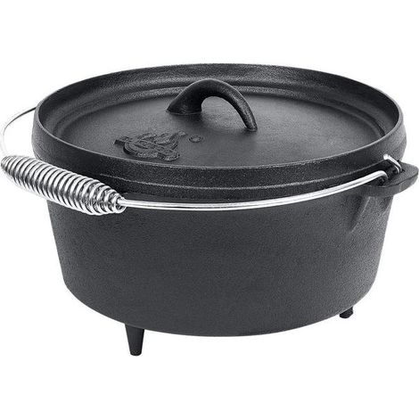 Dutch Oven Feuertopf Set El Fuego Gusseisen Topf Schmortopf BBQ Grillen Bräter 3,60 Liter (1/5)