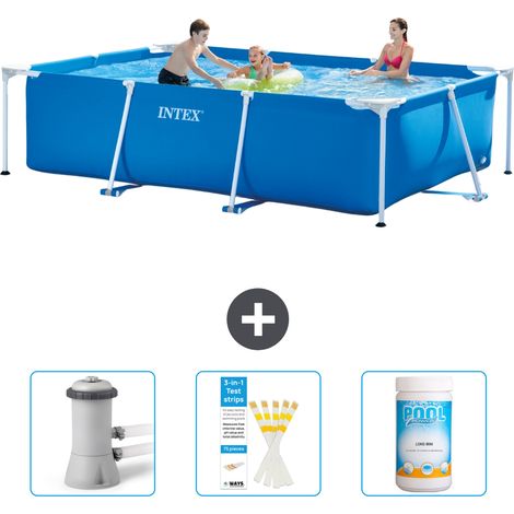 Piscine Cadre Rectangulaire Intex - 300 x 200 x 75 cm - Bleue - Incluse Accessoire CB73 (1/5)