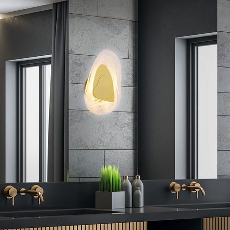 Wandleuchte Wandlampe Schlafzimmerleuchte Glas Wolken Design messing LED (1/5)