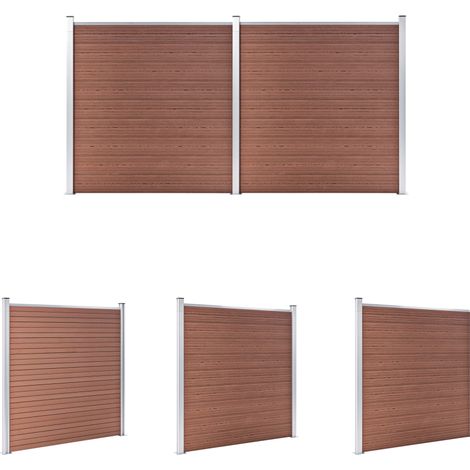 The Living Store -  Gartenzaun WPC 353×186 cm Braun (1/5)