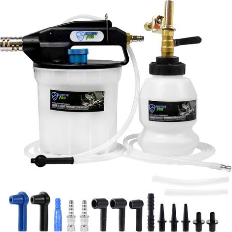 Purgeur De Frein Voiture, Kit Purge Frein De 2L avec Bouteille De Remplissage De 1 Litre, Convient À La Plupart des Systèmes De Freinage Standard Et ABS des Voitures, Camions Et Motos (1/5)