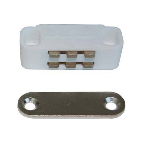 Cricchetto magnetico sportelli uc12 varec mm 40 h.mm 16 kg 5 + incontro bianco (12 pezzi) Varec