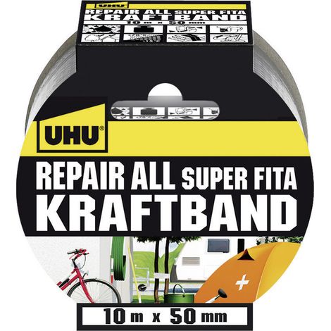 UHU  48145 Gewebeklebeband UHU® Repair Silber (L x B) 10 m x 50 mm 1 St.