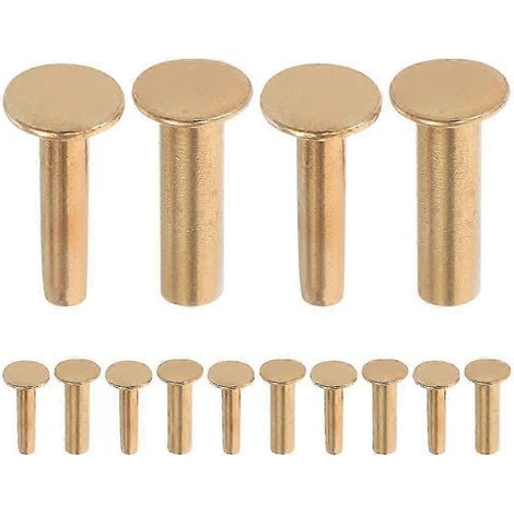14 paires de rivets en cuivre pour la fixation des manches de couteaux de cuisine - Accessoires de réparation pour manches de couteaux en bois - Rivets de fixation pour couteaux de chef (1/5)
