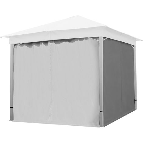 4 Seitenteile für Gartenpavillon Sunset Classic 3x3 m - Polyester ca. 180 g/m² - mit Reißverschluss grau (1/5)