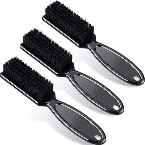 Set of 3 Nylon Cleaning Brushes for Hair Clipper Blades, Barber Cleaning Tool - Black (1/5)