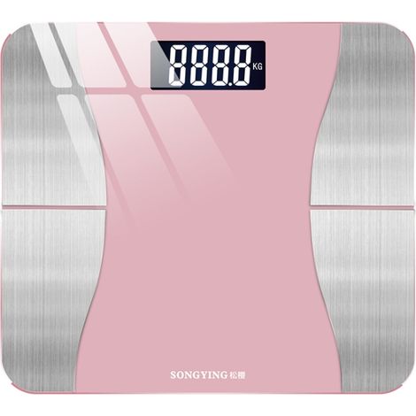 Balance connectée Songying SY06, pour une utilisation à domicile, rechargeable (290 x 260 mm) (rose fleur de cerisier) (1/5)