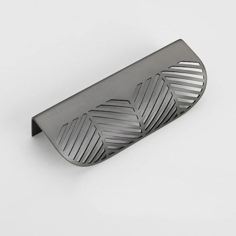(Large,Black) Leaf Shape Brass Kitchen Cabinet Handles Drawer Door Pulls Furniture Handles with Screws for Bathroom Bedroom