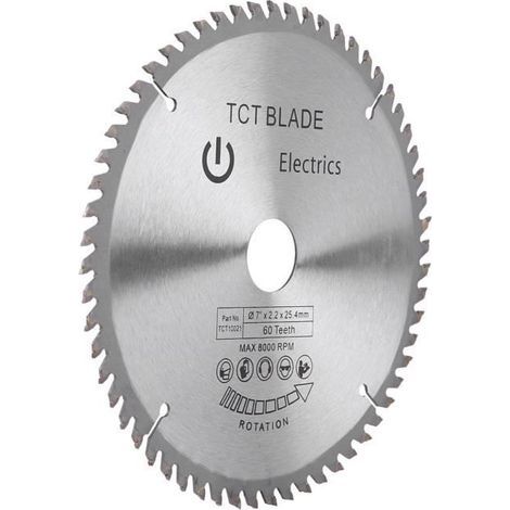 Disque de coupe de lame de scie circulaire en carbure de 7 po (180 mm) à 60 dents pour le plastique en bois bricolage scie-Ywey (1/5)