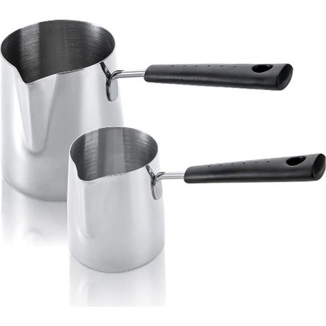 Cafetière turque en acier inoxydable - DOK - 350 ml - 600 ml - Dessus de cuisinière - Chauffe-chocolat (1/5)